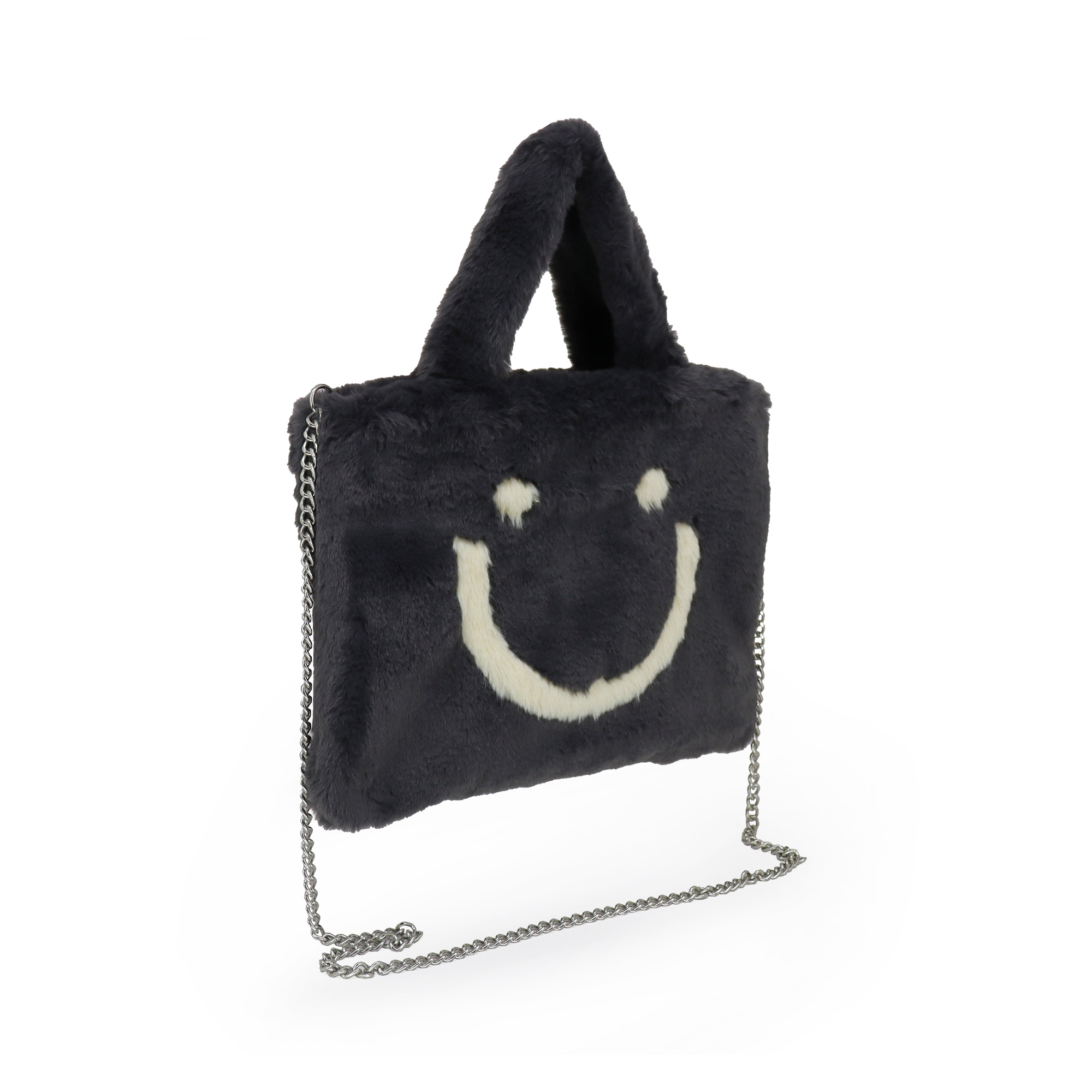 SMILE, gute Laune bag aus veganem Kuschelfell